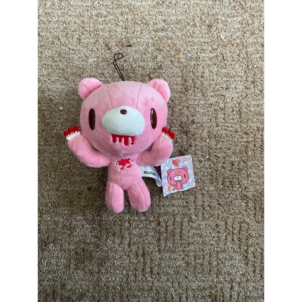Mori Chack Gloomy Bear Pink Plush Keychain Blood Drip 7 Inch Stuffed Animal NWT